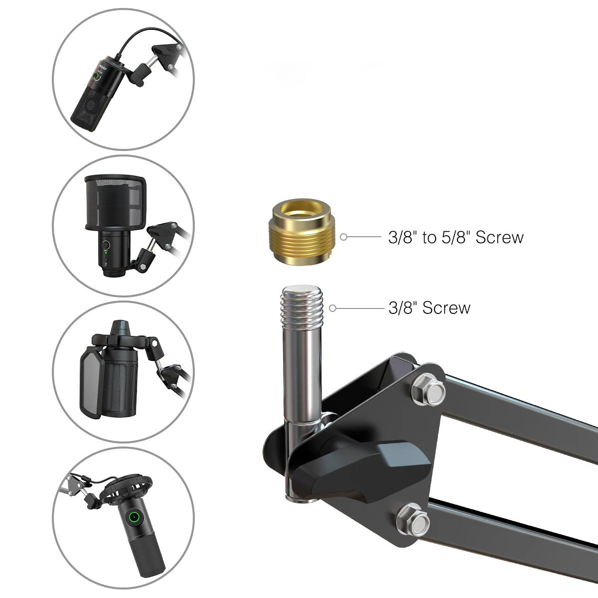 FIFINE CS1 - Braço de Microfone Ajustável, Montagem em Mesa FIFINE CS1 - Braço de Microfone Ajustável, Montagem em Mesa